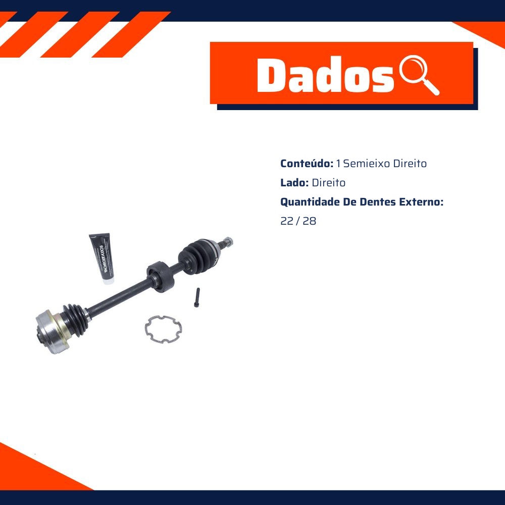 Semieixo Direito para Volkswagen Gol e Parati - Monroe Axios - 5466111
