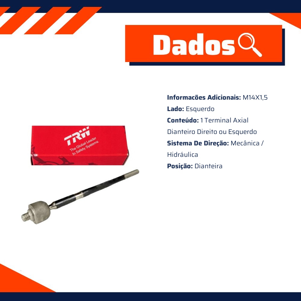 Terminal Axial Dianteiro Direito ou Esquerdo para Chevrolet Vectra - TRW - JARB0054