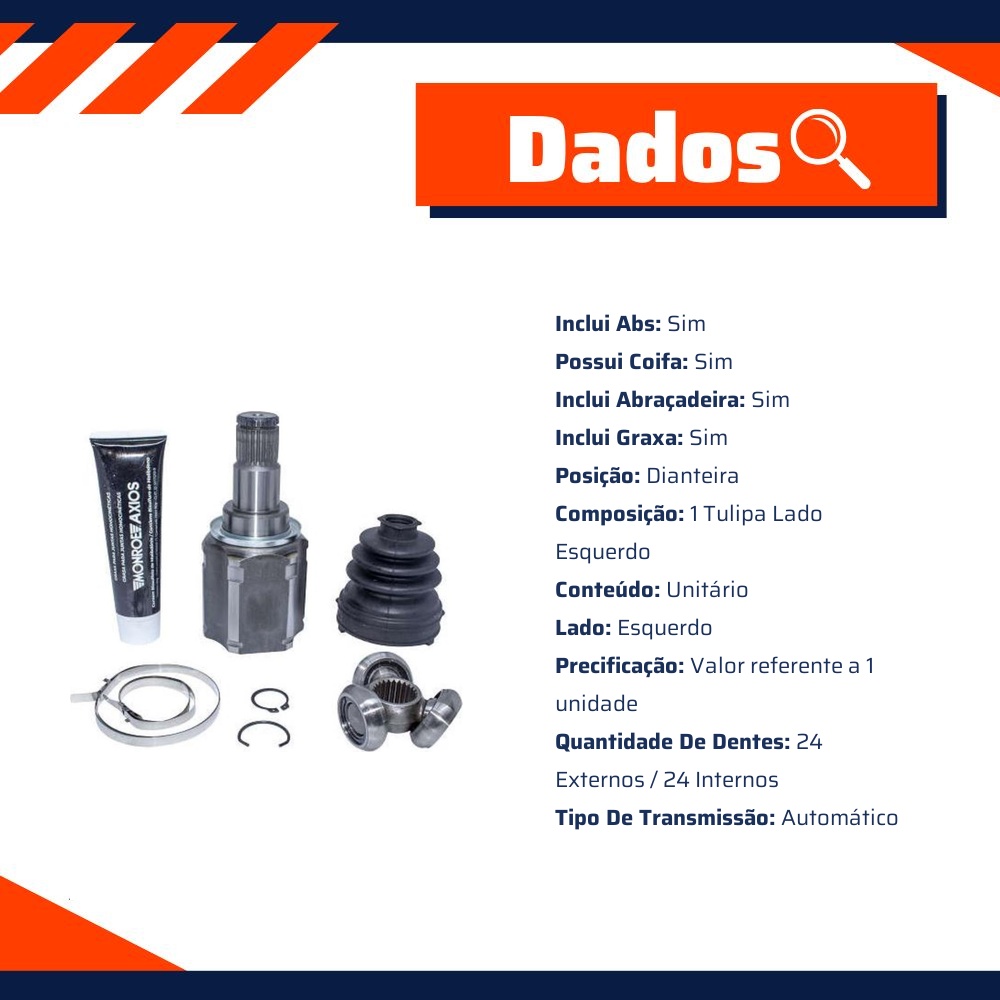Tulipa Lado Esquerdo para Toyota Corolla - Monroe Axios - LT30140