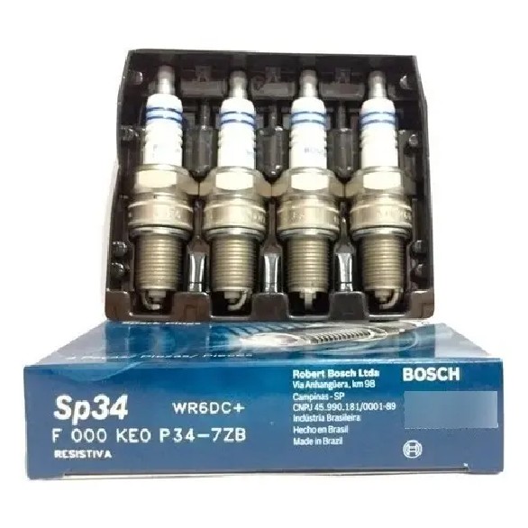 Kit 4 Vela de Ignição - Bosch - F 000 KE0 P34