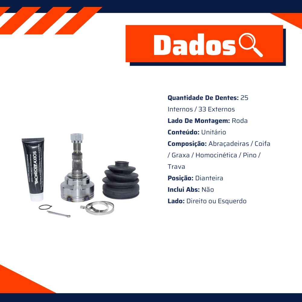 Junta Homocinética Lado Roda - Monroe Axios - 546.6030
