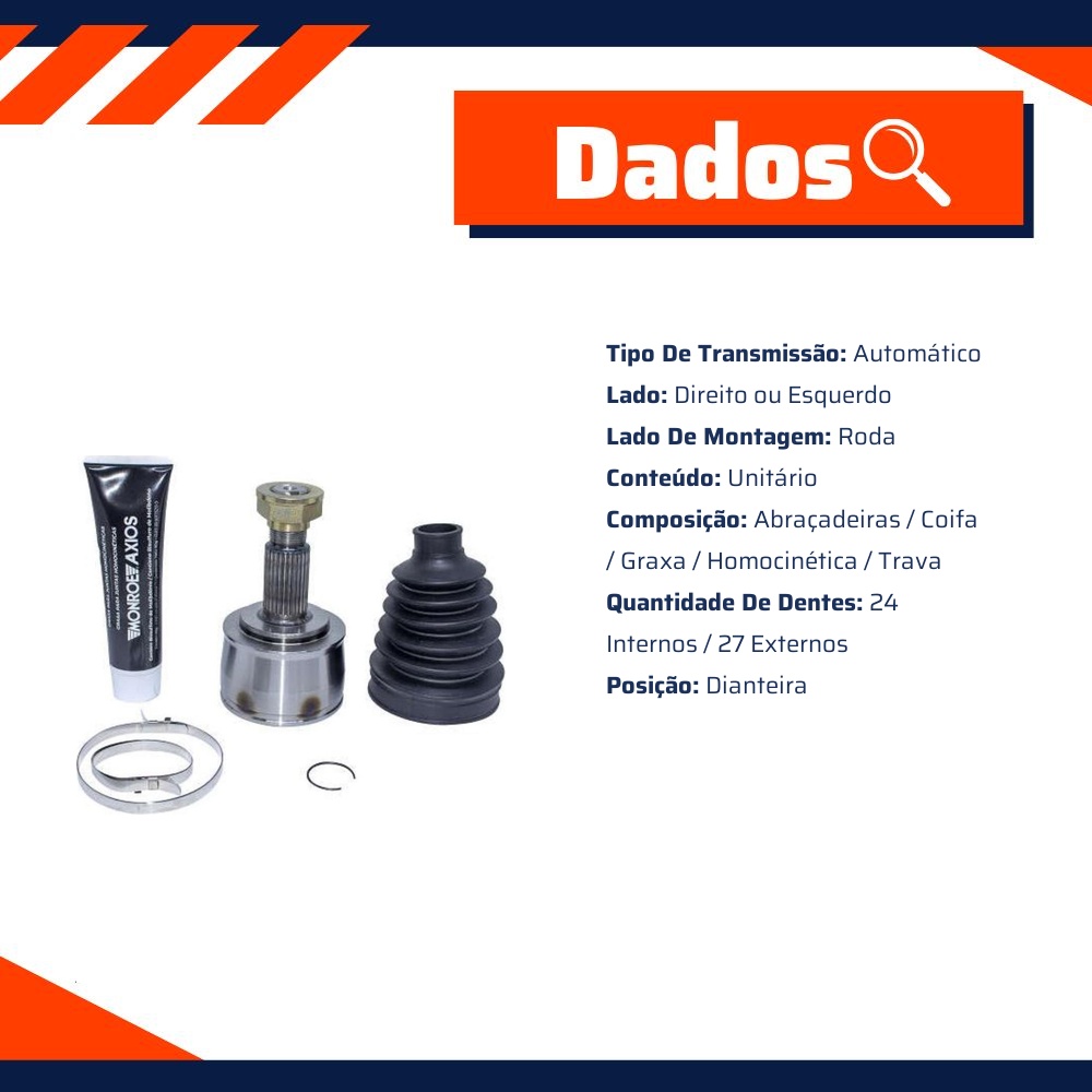 Junta Homocinética Lado Roda para JEEP Renegade - Monroe Axios - LT30131