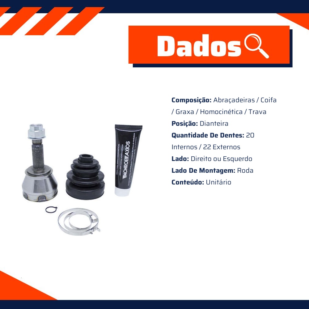 Junta Homocinética Lado Roda - Monroe Axios - 546.6004