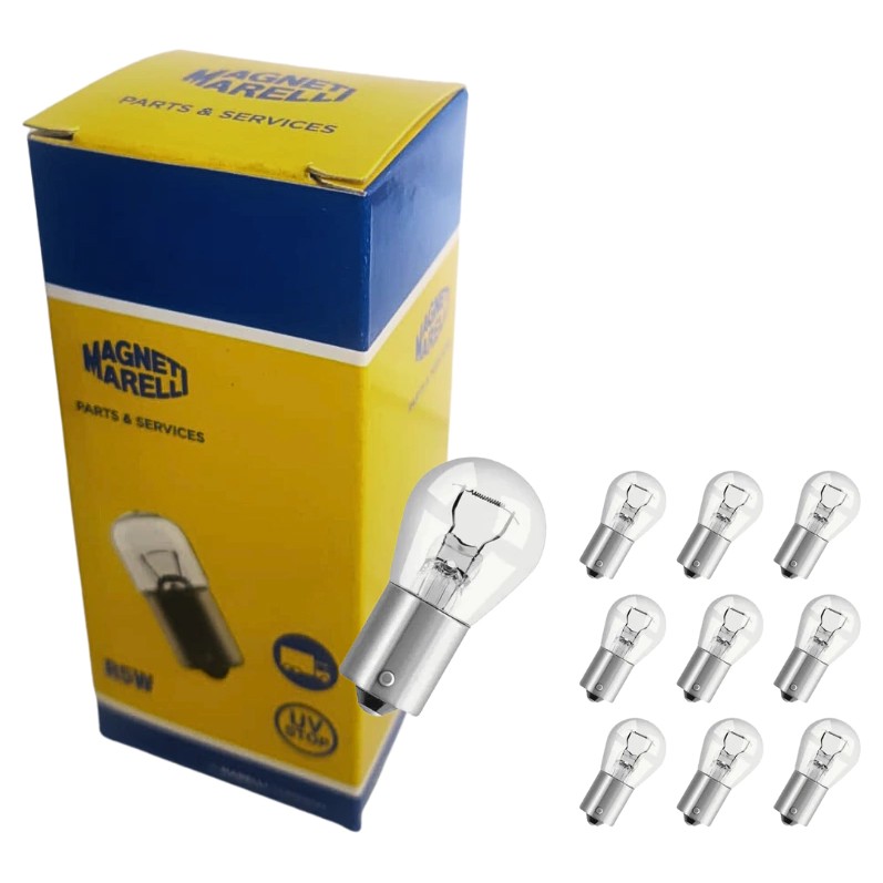 10 Lâmpadas Luz Do Teto / 12V 21W Ba15S P21W Standard - Magneti Marelli - LMM7506
