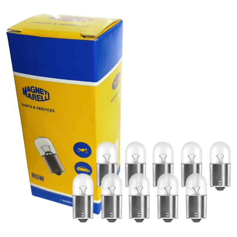 10 Lâmpadas Luz De Placa / T16 12V Ba15S R5W Standard - Magneti Marelli - LMM5007