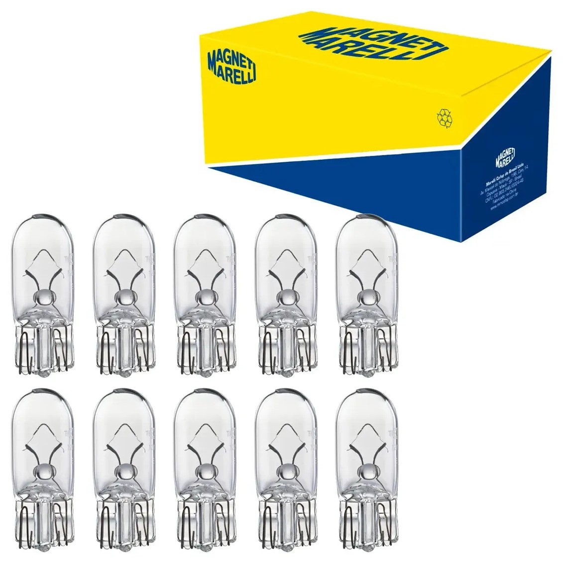 10 Lâmpadas Luz Do Painel / 12V 3W W2.1X9.5D W3W Standard Pingão - Magneti Marelli - LMM2821
