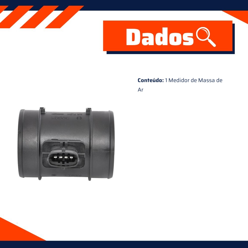 Medidor de Massa de Ar para Fiat Toro e Jeep Renegade - Bosch - 0 281 006 054