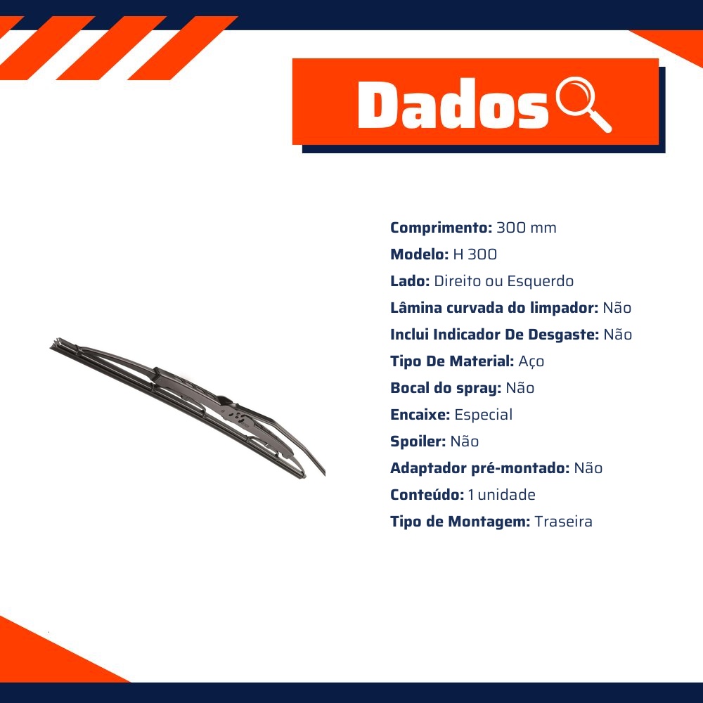 Palheta Individual H 300 Traseira - Bosch - 3 397 004 628
