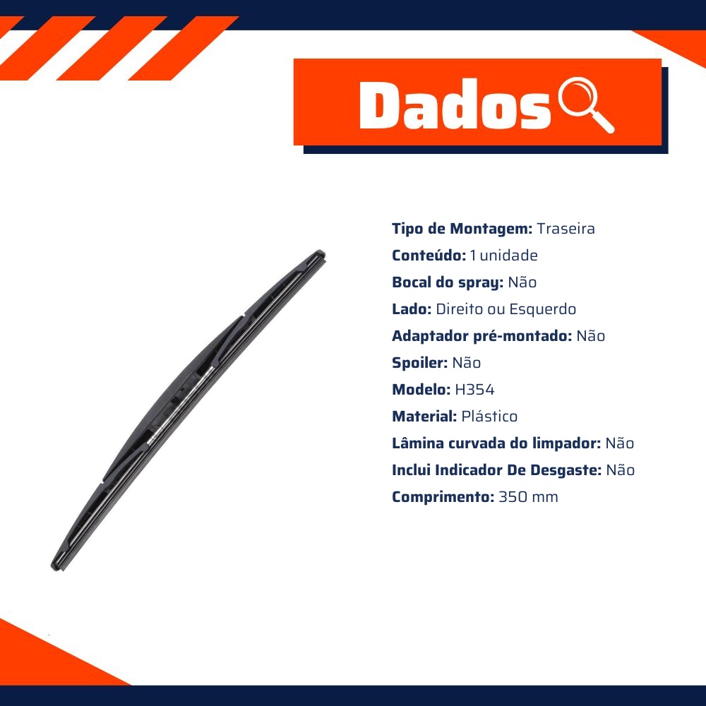 Palheta Individual H354 Traseira - Bosch - 3 397 011 433