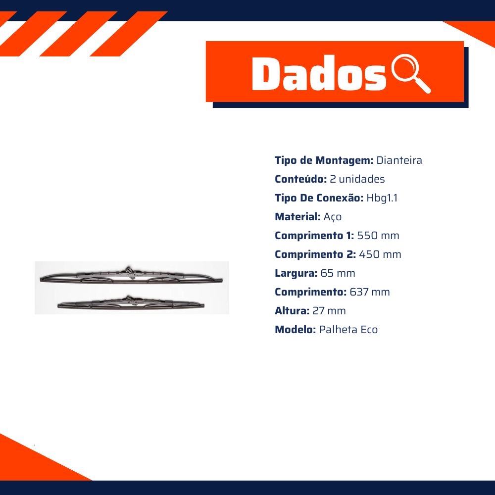Par Palhetas Eco Dianteira - Bosch - 3 397 010 410