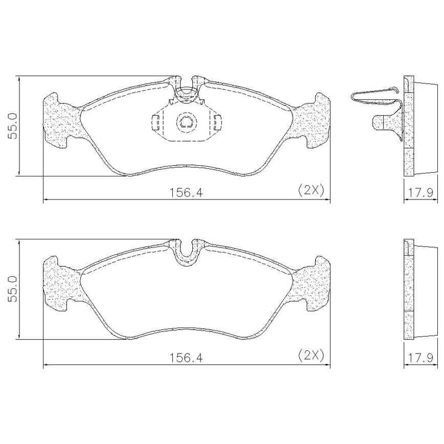 Pastilha de Freio para Mercedes-Benz Sprinter 311 e Sprinter 313 - Fras-le - PD/341