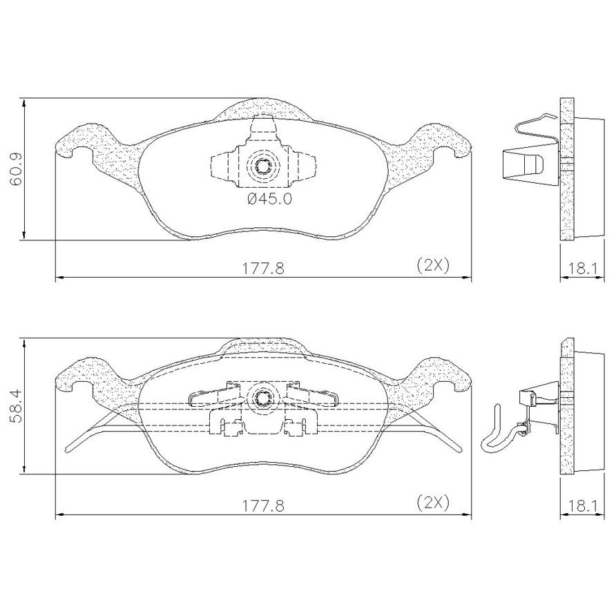 Pastilha de Freio Dianteira para Ford Focus e Focus Sedan - Fras-le - PD/442