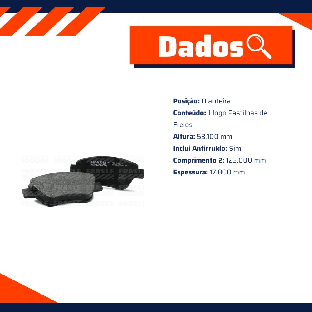 Pastilha de Freio Dianteira para Fiat 500 e Stilo - Fras-le - PD/509-B