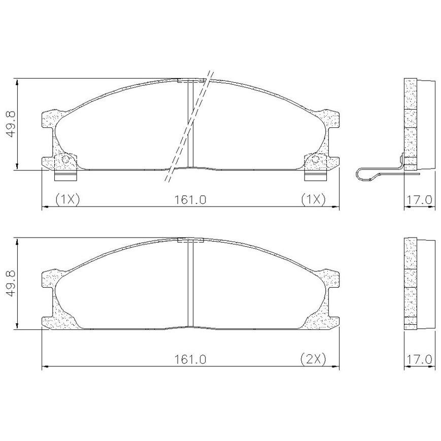 Pastilha de Freio Dianteira para Nissan Frontier e Terrano - Fras-le - PD/427