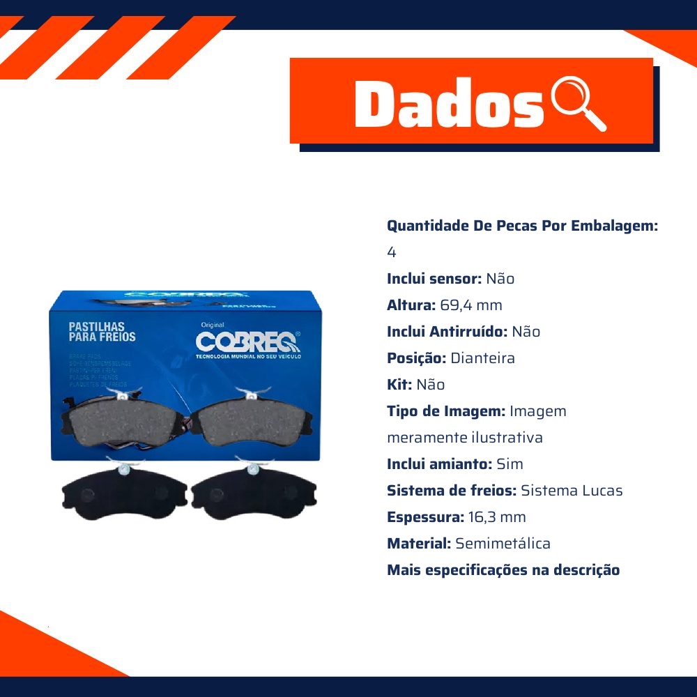 Pastilha de Freio Dianteira para Chery Tiggo - Cobreq - N-2117