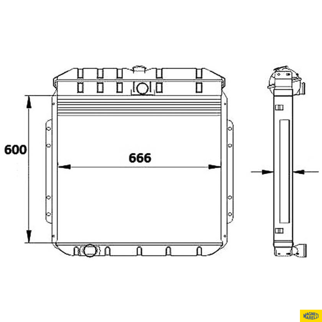 Radiador de Água para Ford F-11000 - Magneti Marelli - RMM1031NFD