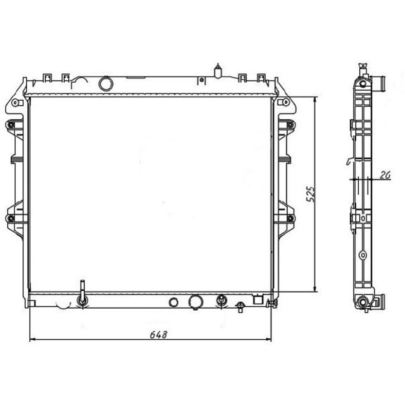Radiador de Água para Toyota Hilux e Hilux SW4 - Magneti Marelli - RMM1006HTO