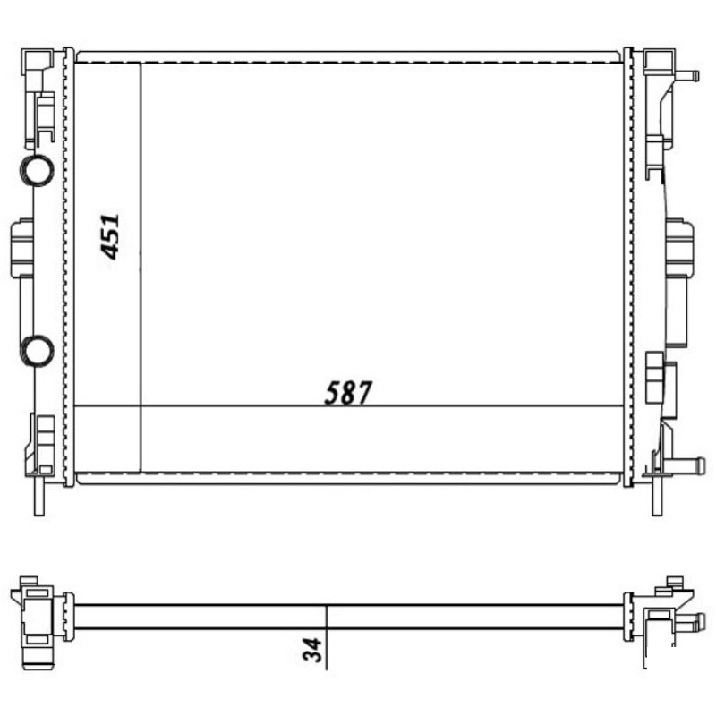 Radiador de Água - Magneti Marelli - RMM1053RRE