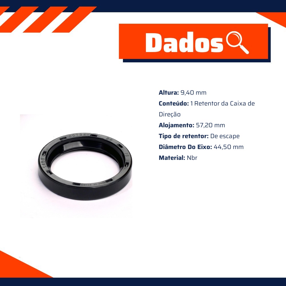 Retentor da Caixa de Direção - Sabó - 00734BR