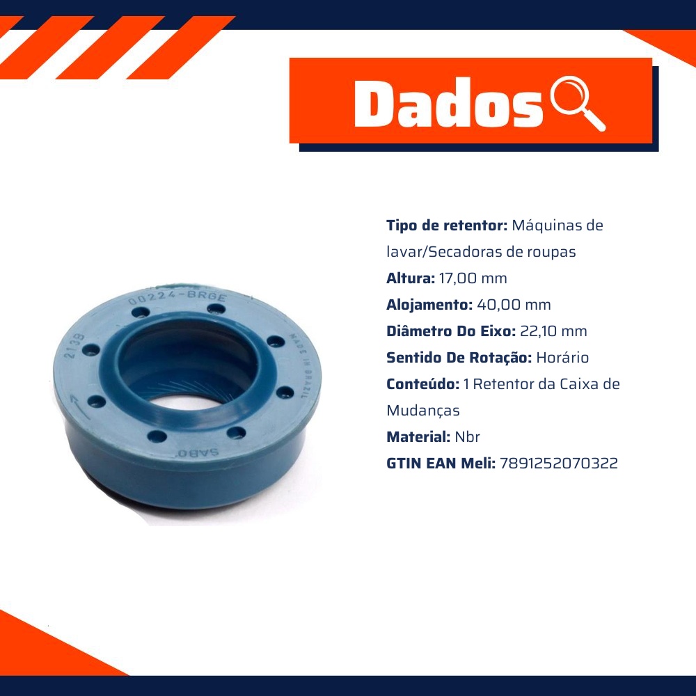Retentor da Caixa de Mudanças - Sabó - 00224BRGE