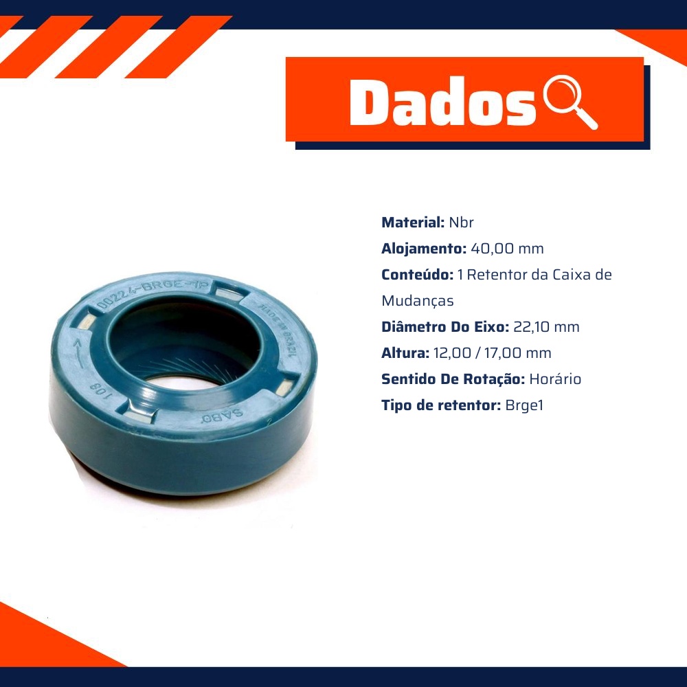 Retentor da Caixa de Mudanças - Sabó - 00224BRGE1