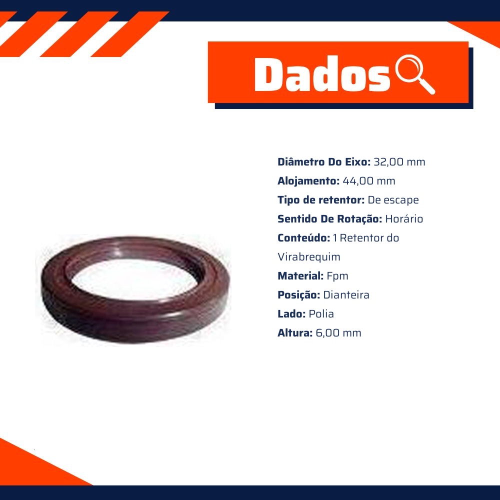 Retentor do Virabrequim - Sabó - 05580BRGF