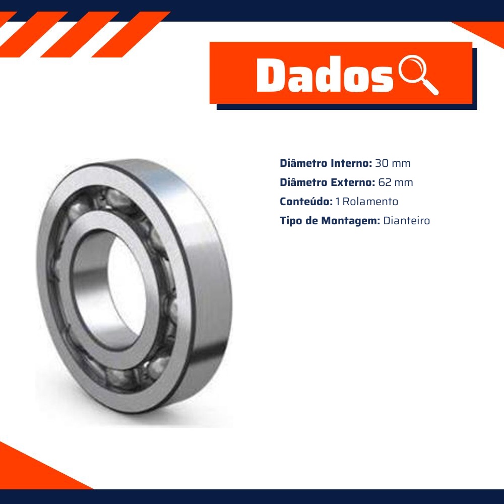 Rolamento - SKF - 6206 NR