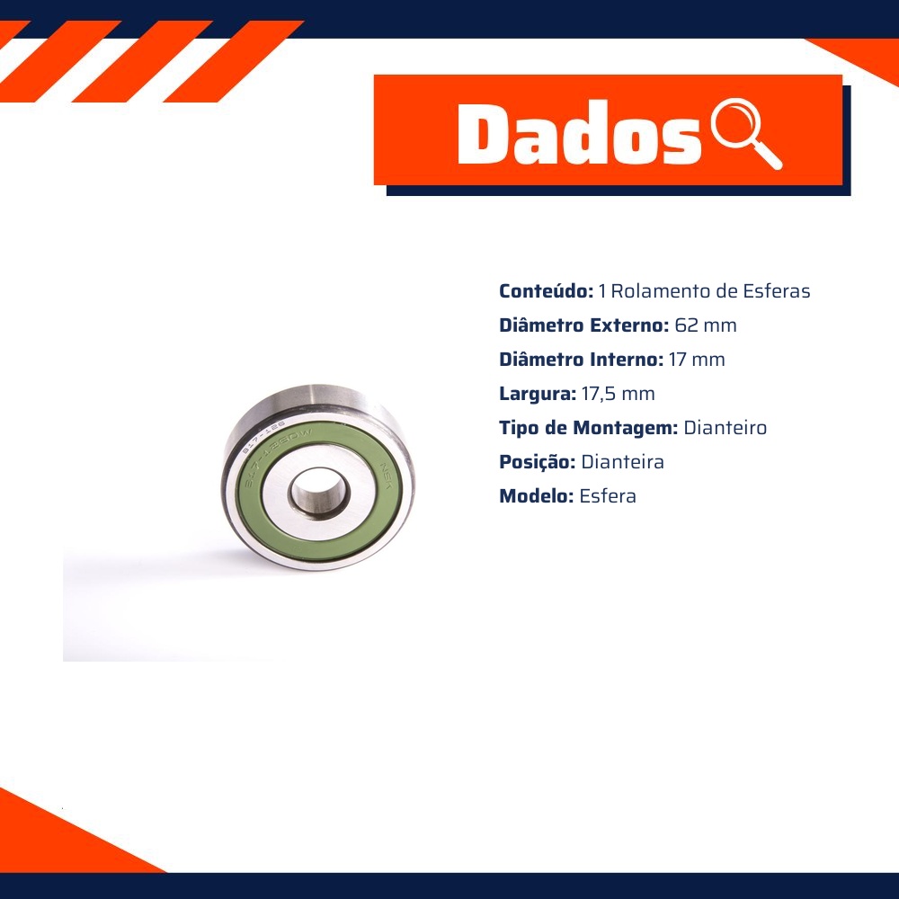 Rolamento de Esferas - Bosch - F 000 LD1 439