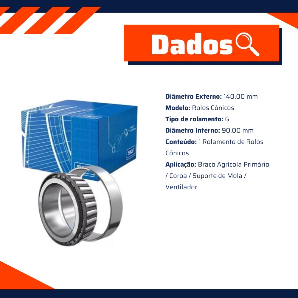 Rolamento de Rolos Cônicos - SKF - 32018 A