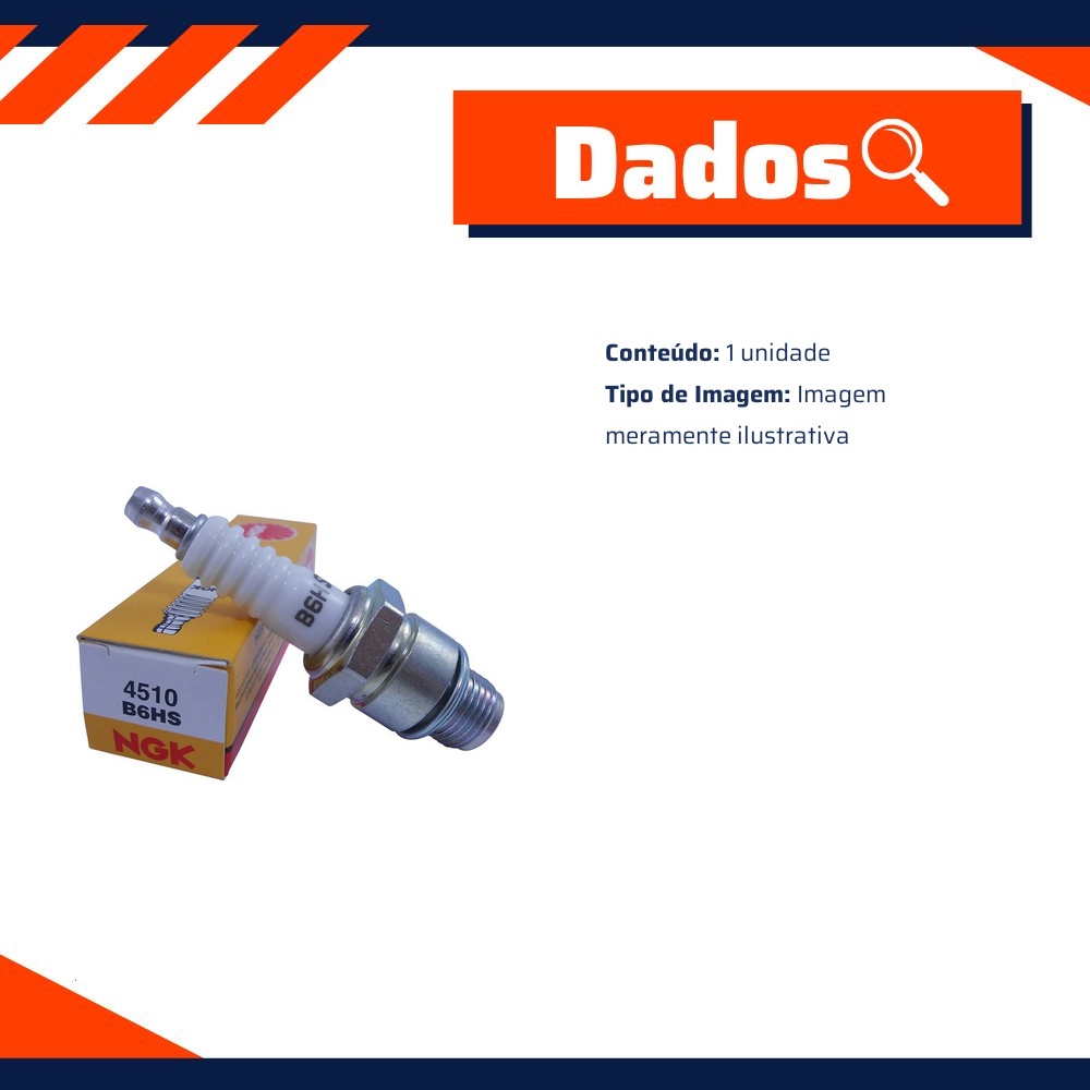 Vela de Ignição para Brandy HERO PUCH 50 e Vespa 150 - NGK - B6HS