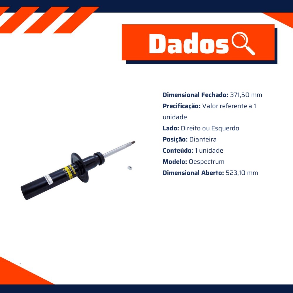 Amortecedor Dianteiro Direito ou Esquerdo da Suspensão para AUDI Q5 - Monroe - 376049SP