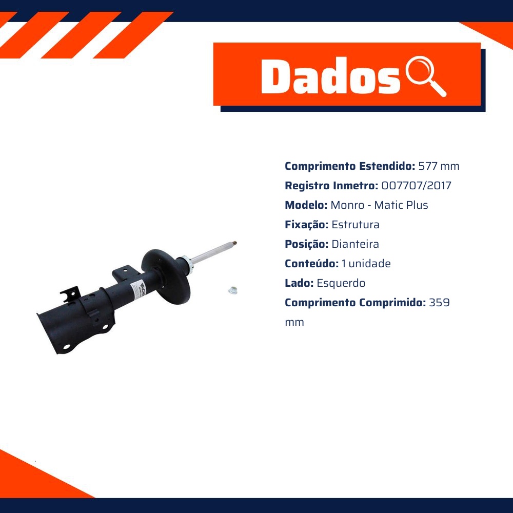 Amortecedor Dianteiro Esquerdo da Suspensão para Suzuki Grand Vitara - Monroe - 808532MM