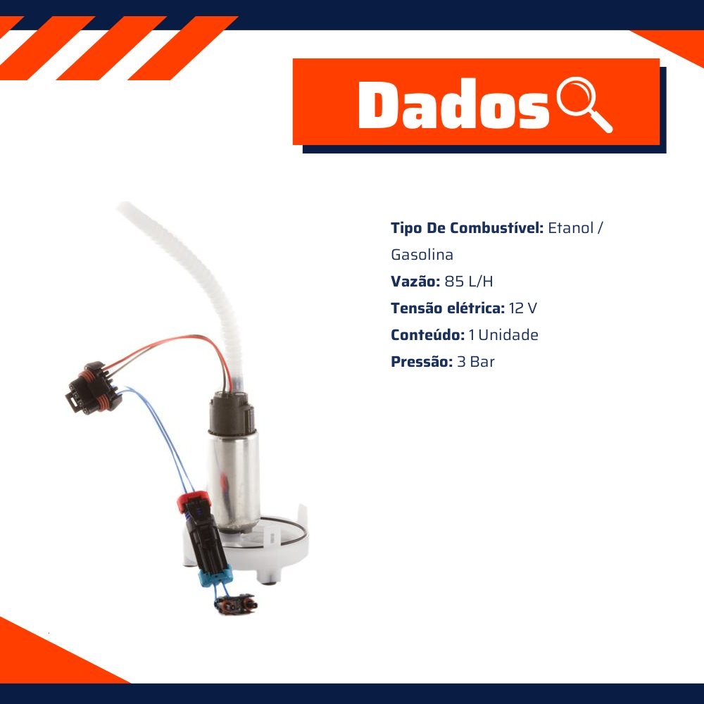 Bomba Combustível 12V Etanol Gasolina - Bosch - F 000 TE1 45P