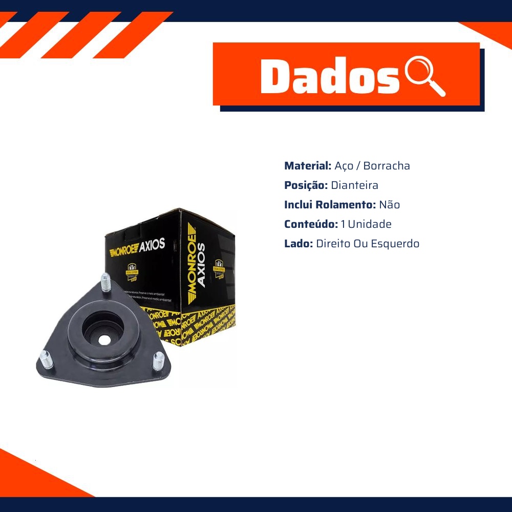 Coxim Amortecedor Dianteiro Direito ou Esquerdo - Monroe Axios - LT70042