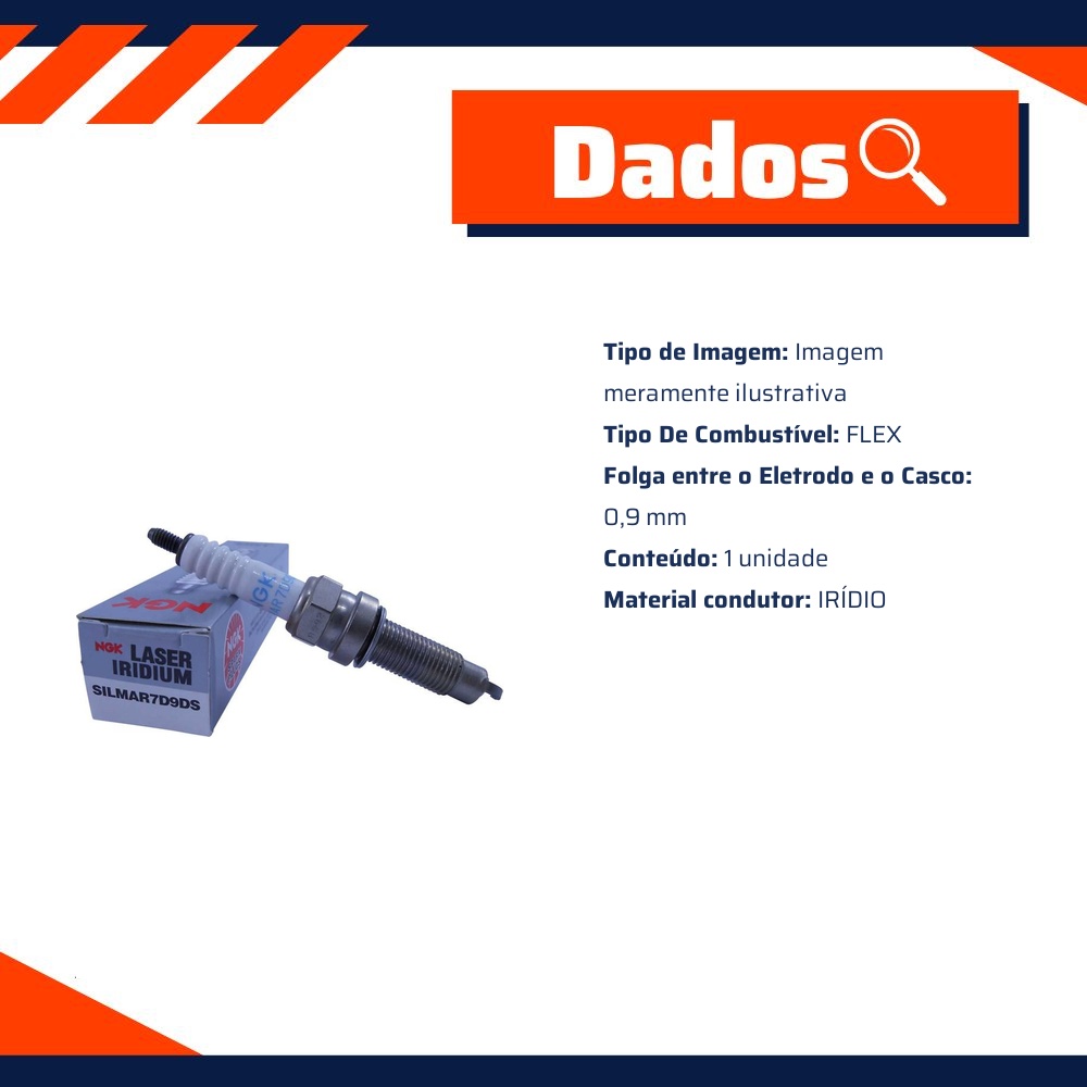 Vela de Ignição para Honda XRE 300 - NGK - SILMAR7D9DS