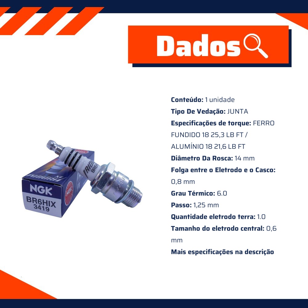 Vela de Ignição - NGK - BR6HIX