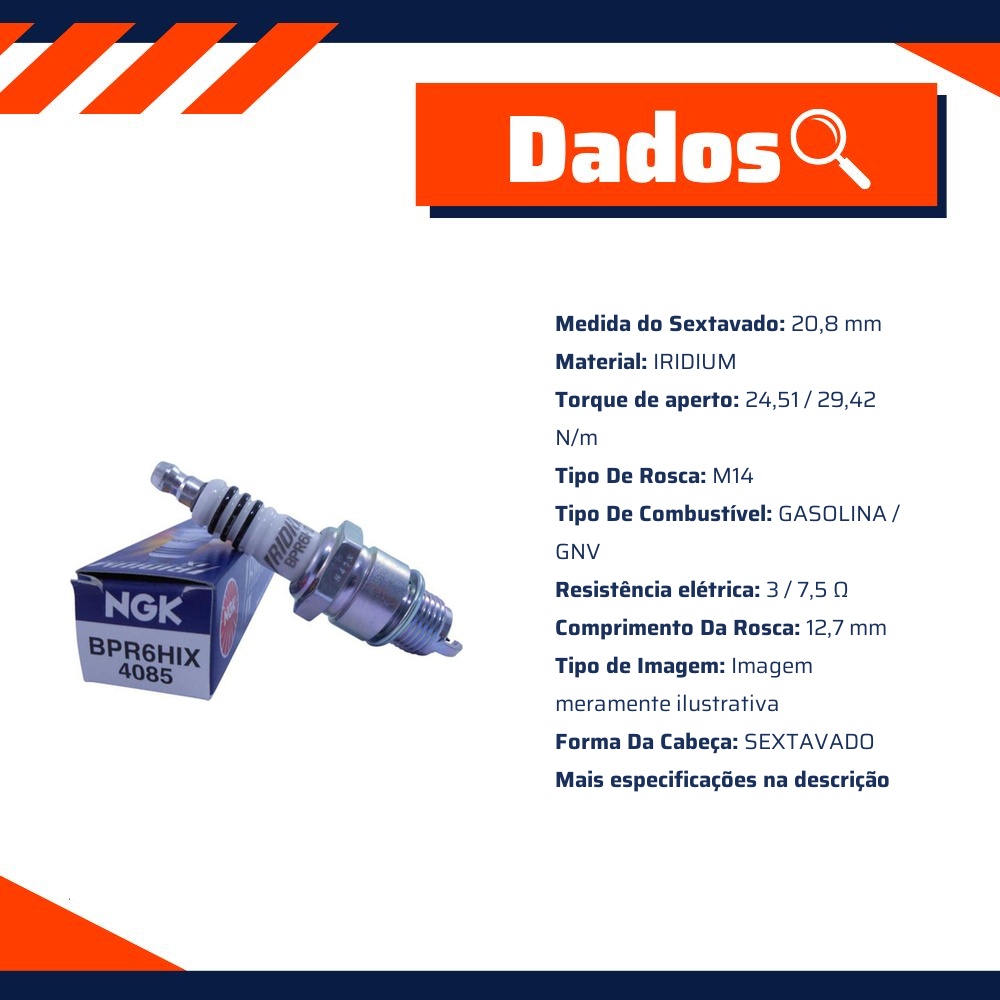 Vela de Ignição Iridium - NGK - BPR6HIX