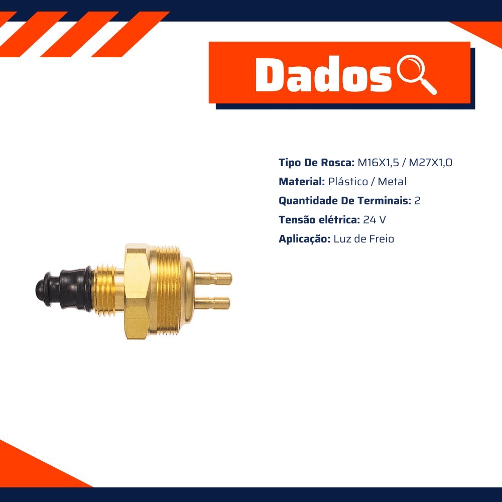 Interruptor de Luz de Freio - M16X1,5 / M27X1,0 - 3-RHO - 360