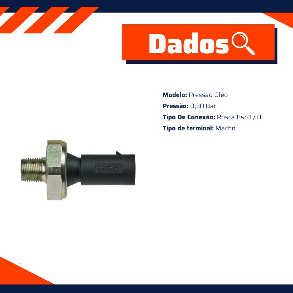 Interruptor de Pressão de Óleo - 0,30 Bar - 3-RHO - 3314