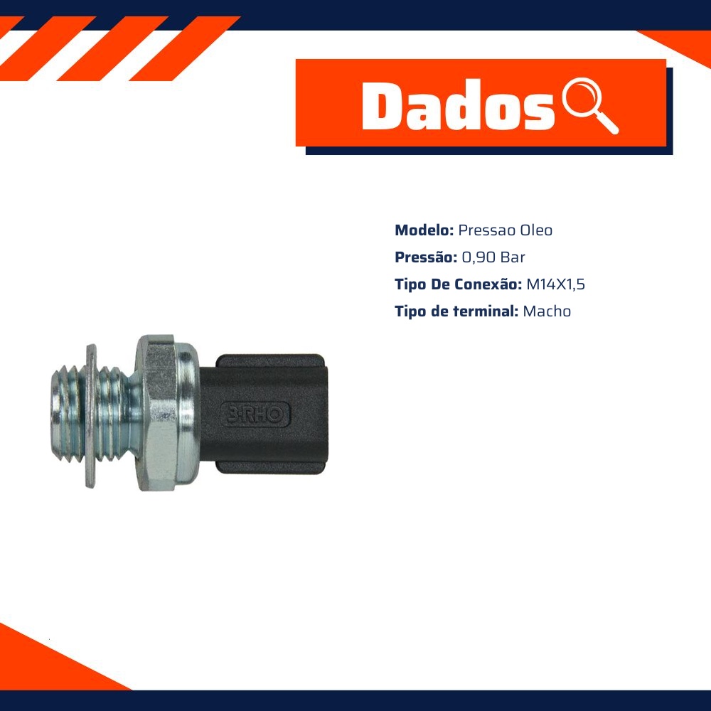 Interruptor de Pressão de Óleo - 0,90 Bar - 3-RHO - 3315
