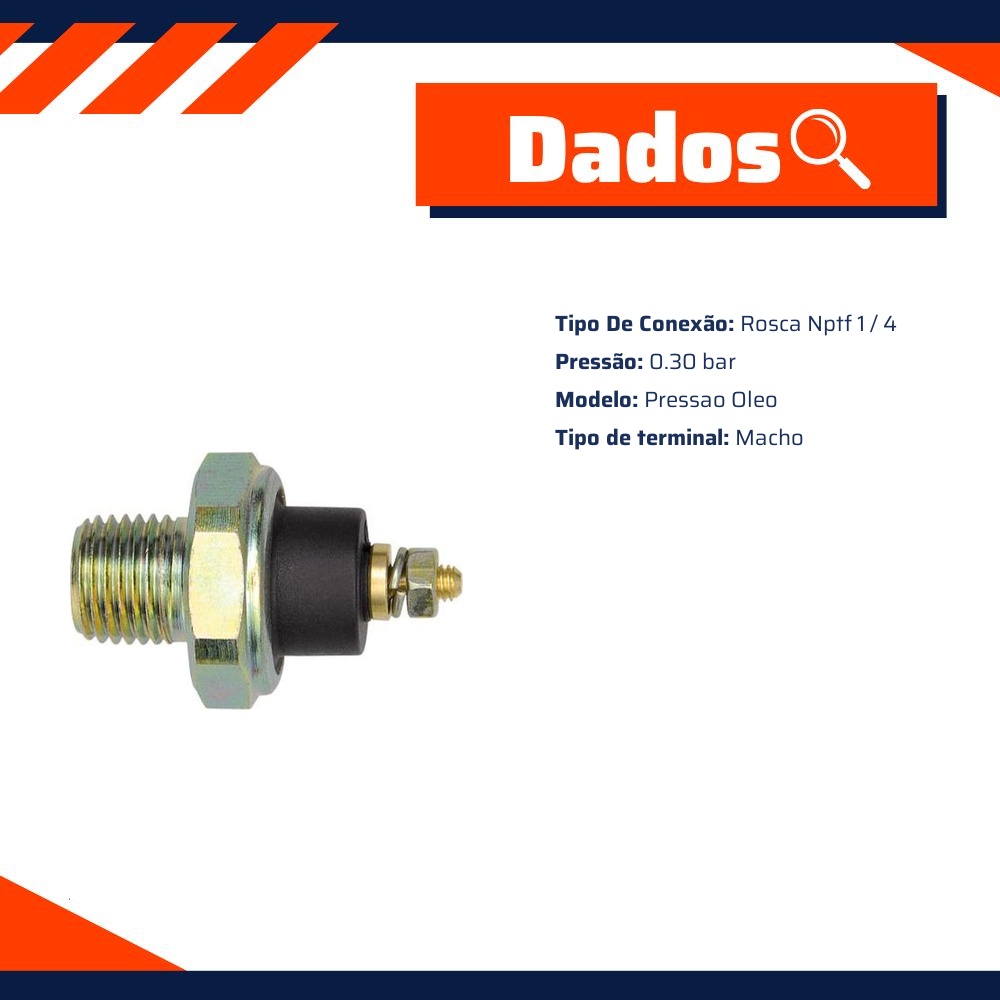 Interruptor de Pressão de Óleo - 0.30 bar - 3-RHO - 3341