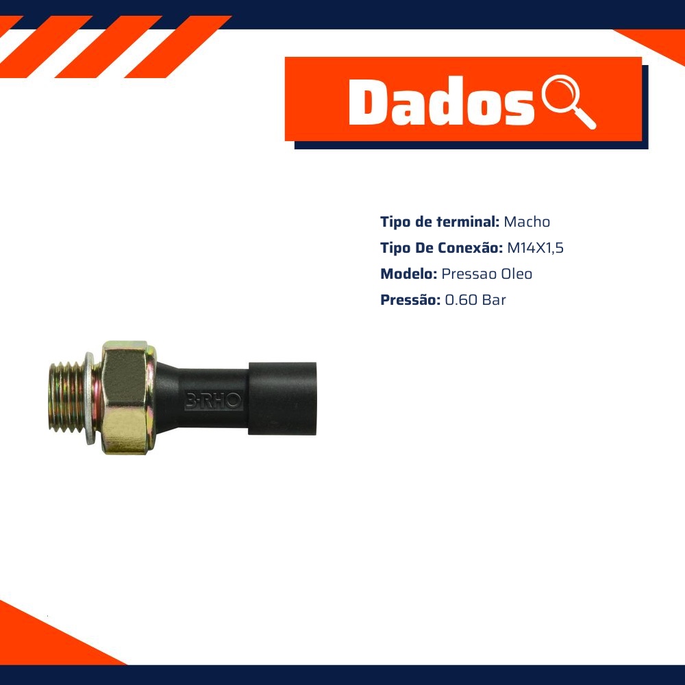 Interruptor de Pressão de Óleo - 0.60 Bar - 3-RHO - 3342