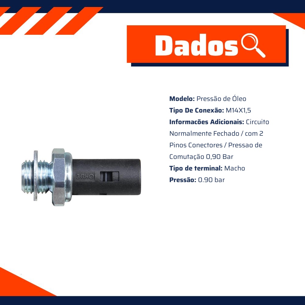 Interruptor de Pressão de Óleo - 0.90 bar - 3-RHO - 3361