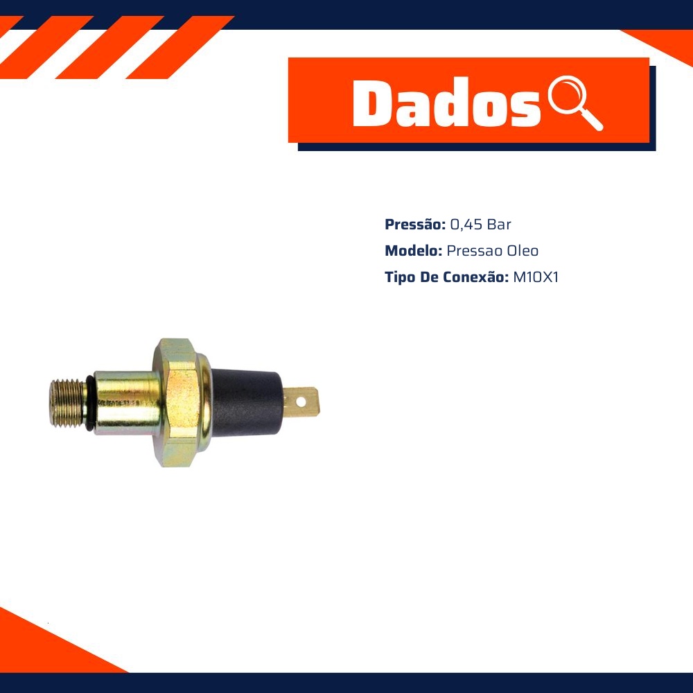 Interruptor de Pressão de Óleo - 0,45 Bar - 3-RHO - 3391
