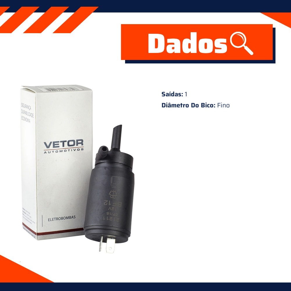 Bombinha Bico Fino Gasolina ou Água 1 Saída 12V - Vetor - Bf12