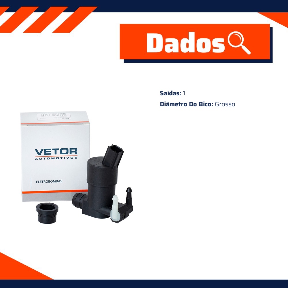 Bombinha Bico Grosso Água 1 Saida 12V para Ford Focus e Mondeo - Vetor - Bg2F