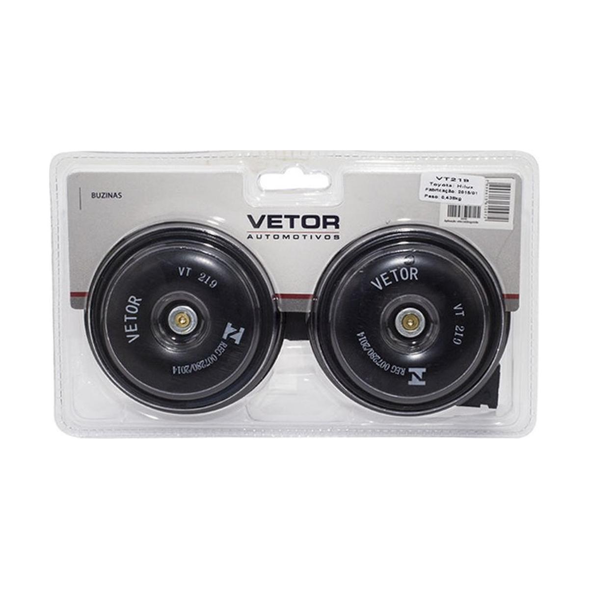 Buzina 12V 75mm com Conector para Toyota Hilux - Vetor - Vt219