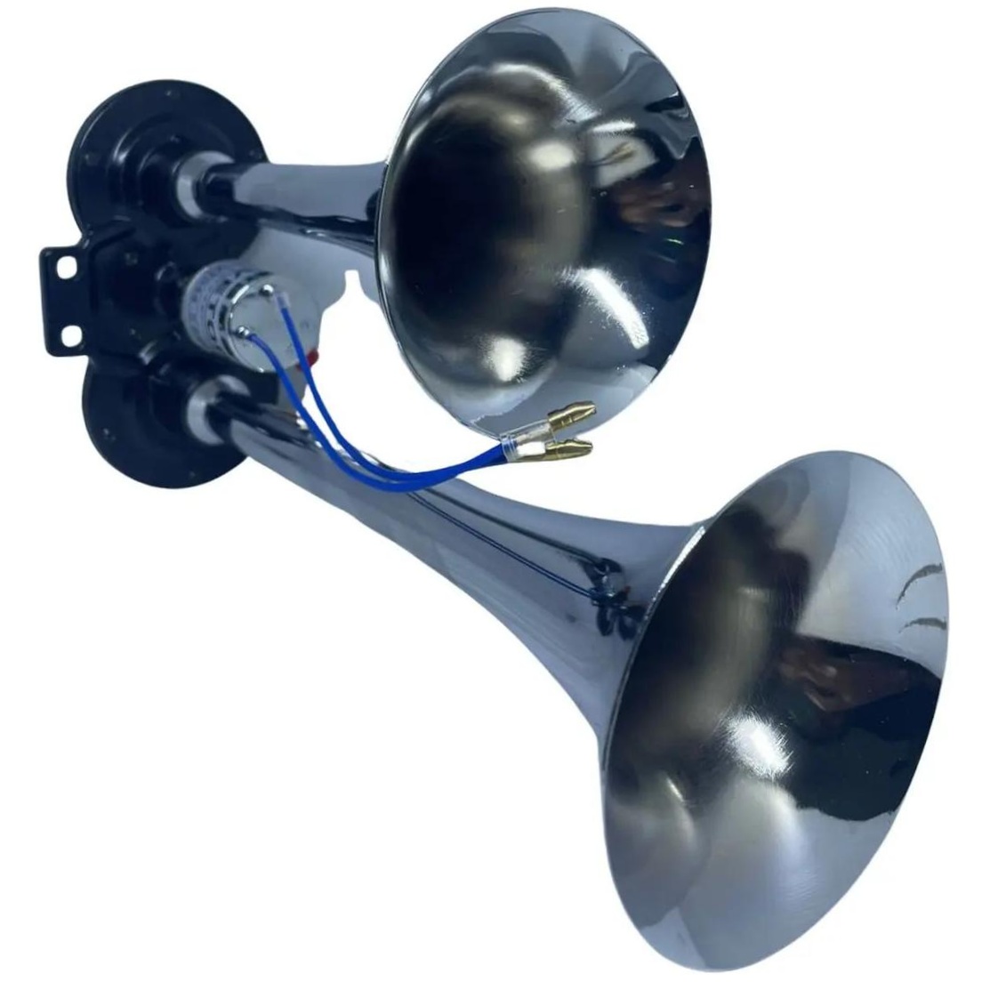 Buzina 2 Cornetas Cromada 24V - Vetor - Vt044