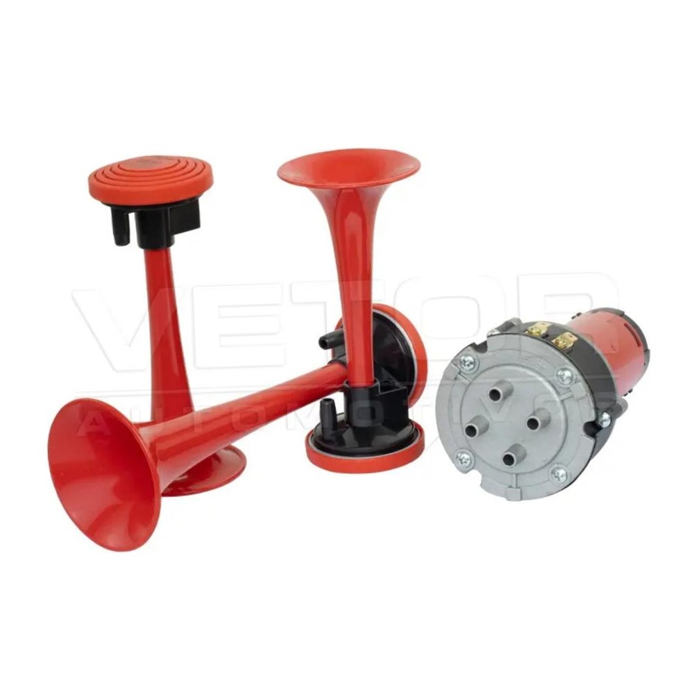 Buzina 3 Cornetas 12V - Vetor - Vt064