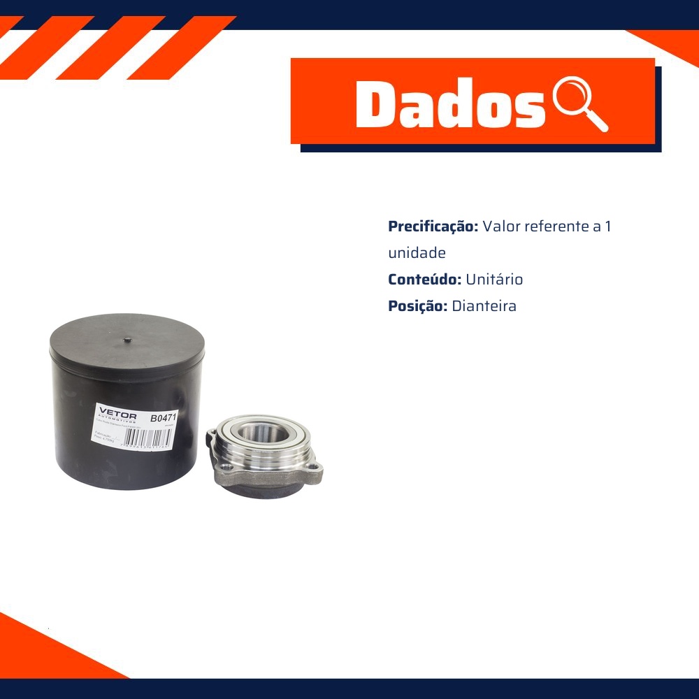 Cubo de Roda Dianteiro para Ford F-4000 - Vetor - B0471
